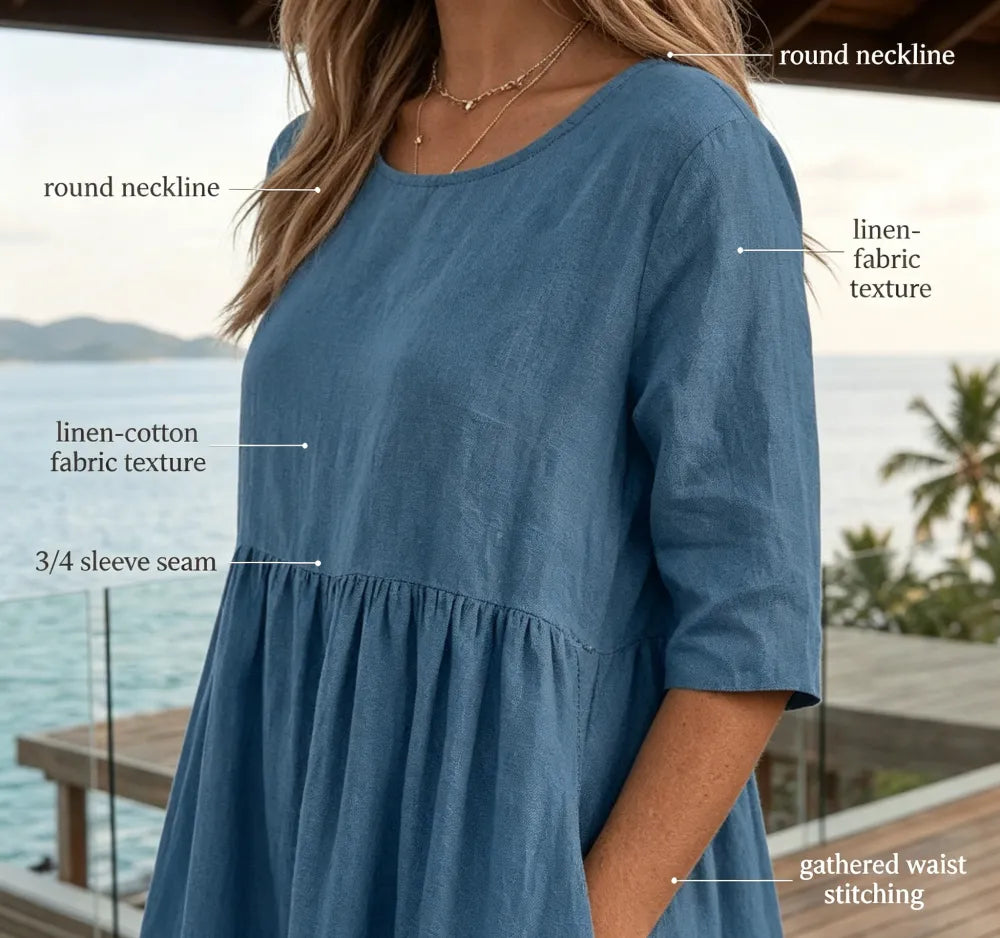🔥 Women's Casual Cotton-Linen Dress — Lightweight and breathable, exuding effortless style