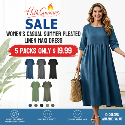 🔥 Women's Casual Cotton-Linen Dress — Lightweight and breathable, exuding effortless style