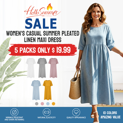 🔥 Women's Casual Cotton-Linen Dress — Lightweight and breathable, exuding effortless style